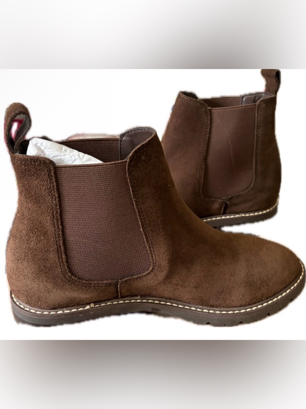 Steve Madden Leopold NIB 6 Brown Suede Chelsea Boots Lug Sole- Retail $99.95